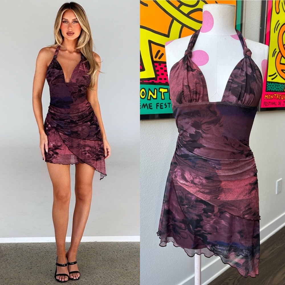 Tiger Mist Frieda Dress Red Burgundy Romantic XS NWT